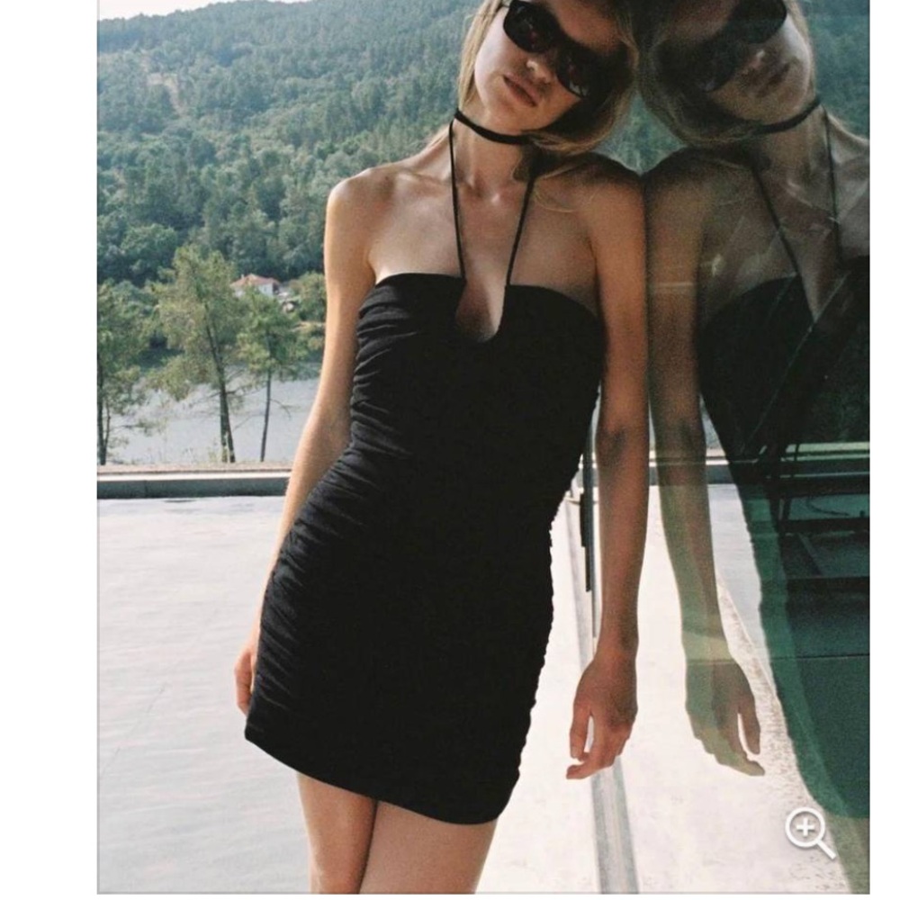 Zara draped U neck line mini dress
